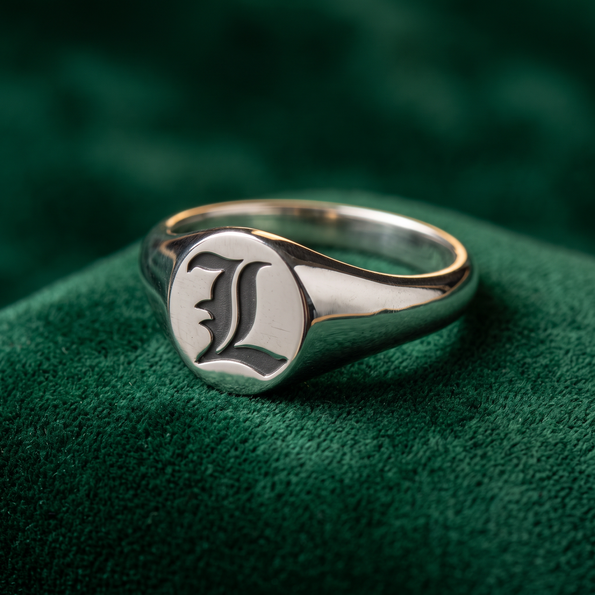 Initial Signet Ring "L" | SV925 Sterling Silver Initial Ring